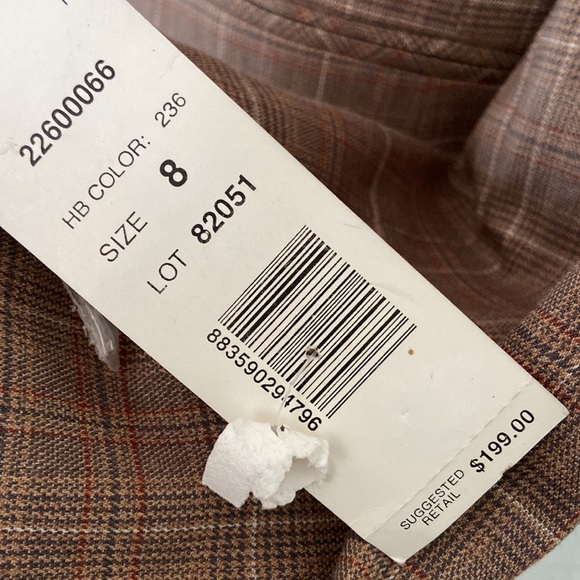 Harve Bernard Notched Lapel One Button Plaid Blazer Brown Color Women’s 8 - Picture 15 of 15